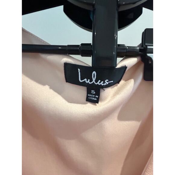 LULUS Size SMALL Lost in the Moment Blush Chiffon Maxi Dress**Elastic Waist*NWT - Picture 2 of 5